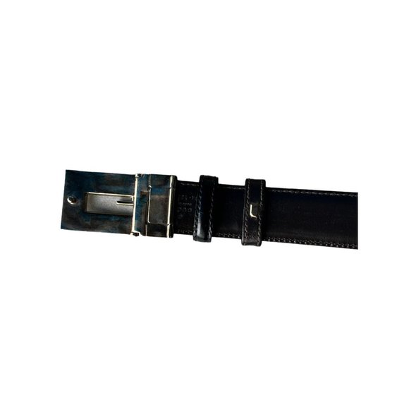 Gucci - Black Leather Reversible Square G Belt